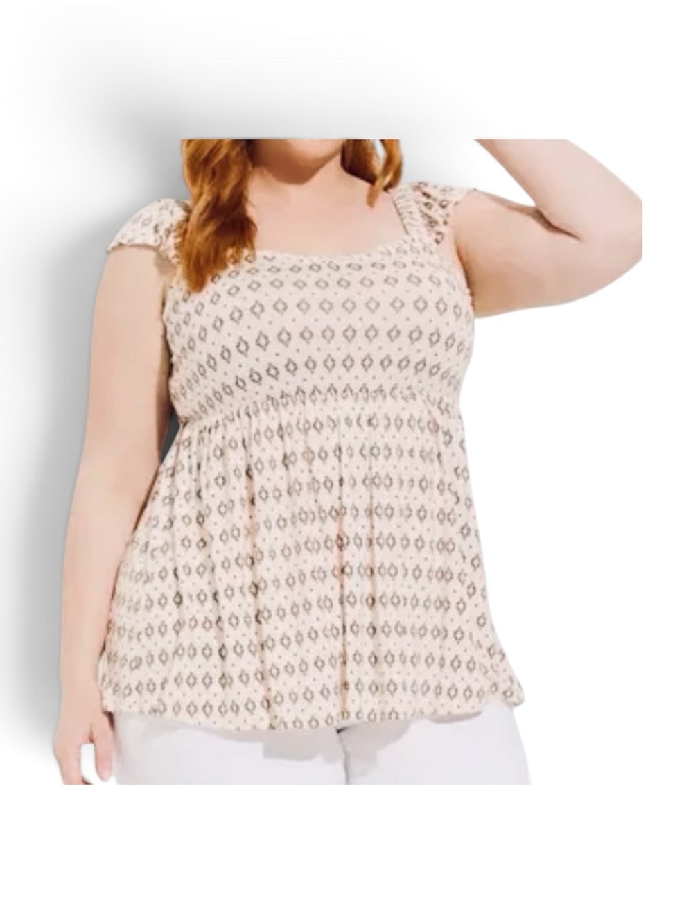 TORRID Babydoll Super Soft Slub Ruffle Shoulder Tank Size 1X
